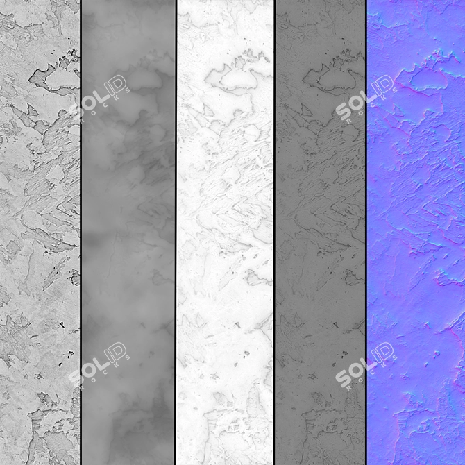 Seamless Decorative Plaster Texture 3D model image 3