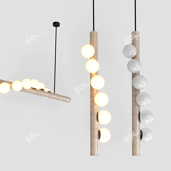 Willow Pendant Lamp: Sleek and Minimalist 3D model image 2