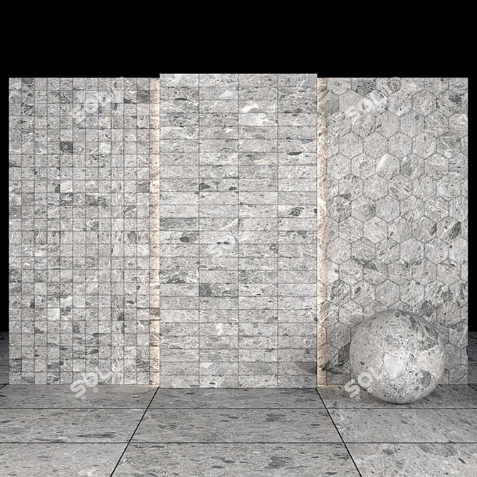 Sarita Gray Stone Texture Set 3D model image 3