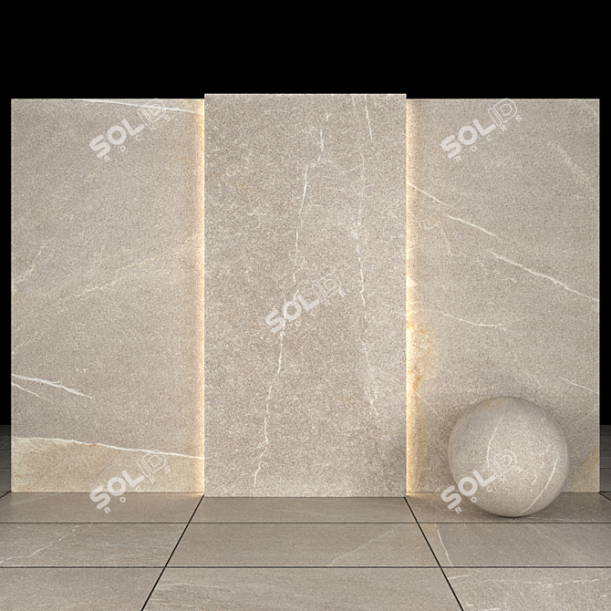 Elegant Limestone Gray Slabs 3D model image 1