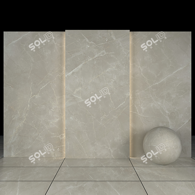 Glossy House Bone Marble Slabs 3D model image 1