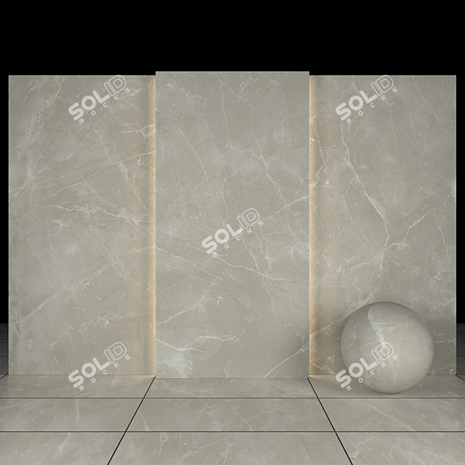 Glossy House Bone Marble Slabs 3D model image 2