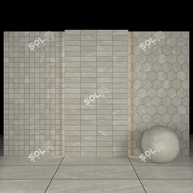 Glossy House Bone Marble Slabs 3D model image 3