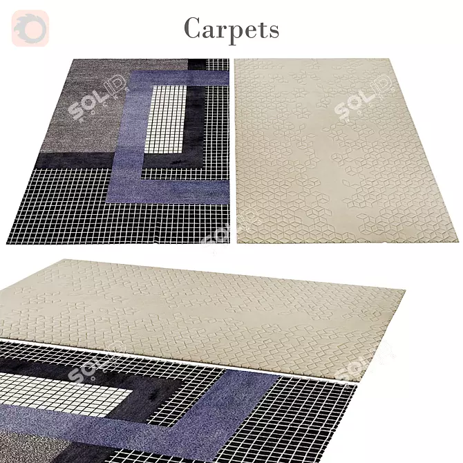 Stylish Polys Vet Rug 3D model image 1