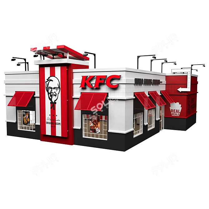 KFC Fast Food Restaurant 3D model image 7