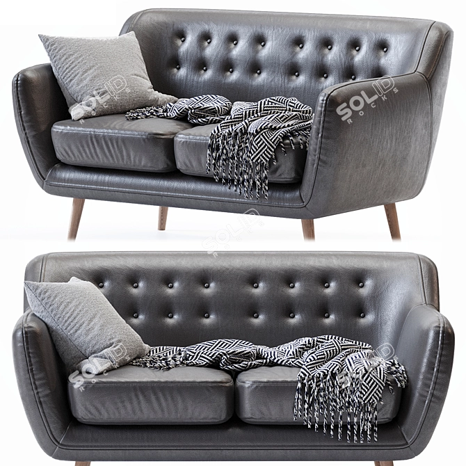 Rainy Velvet Sofa: Luxurious Comfort 3D model image 1