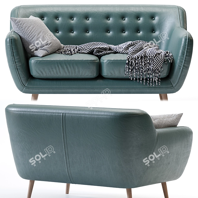 Rainy Velvet Sofa: Luxurious Comfort 3D model image 3