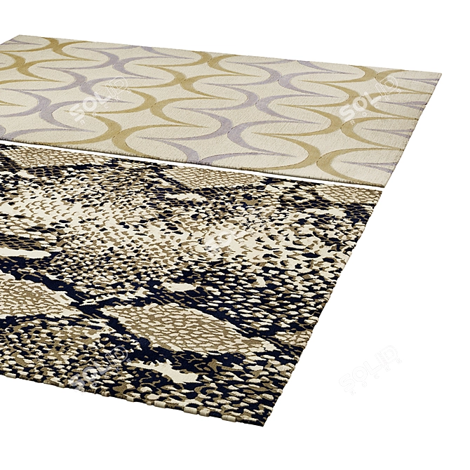 Elegant Poly Rug: 3,888x4,004 3D model image 2