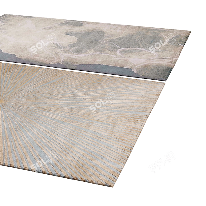 Elegant Geometric Area Rug 3D model image 2