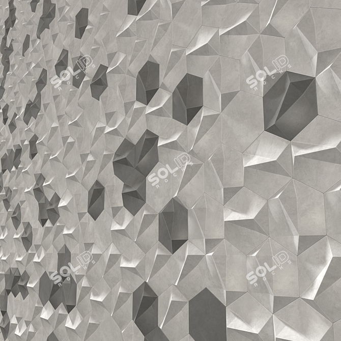 Hexagon Concrete Panel n2 3D model image 2