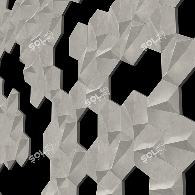 Hexagon Concrete Panel n2 3D model image 4