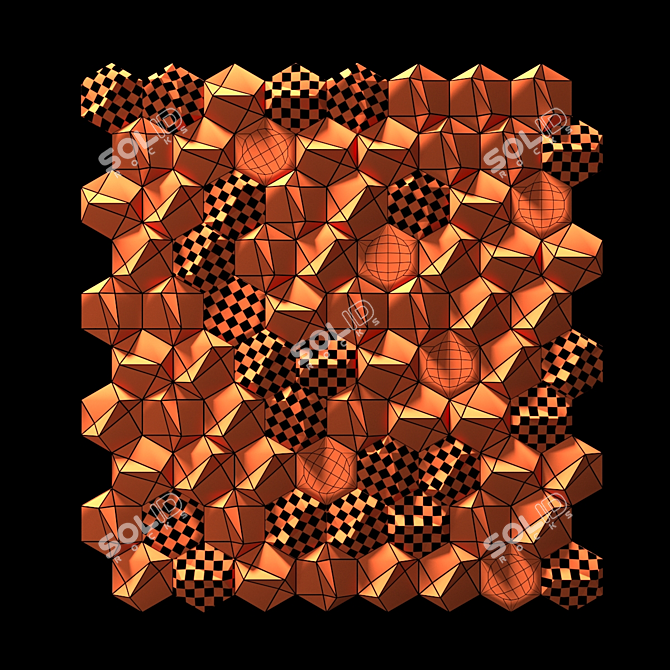 Hexagon Concrete Panel n2 3D model image 5