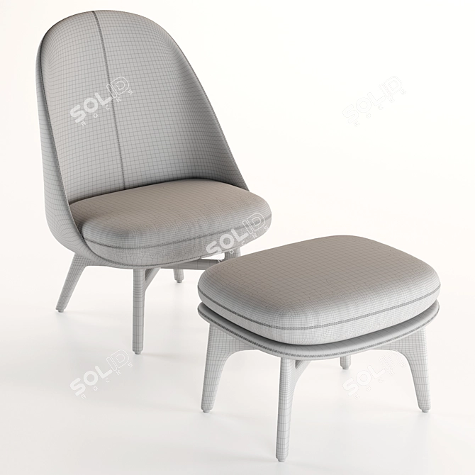 Elegant Solo Lounge Chair 3D model image 4