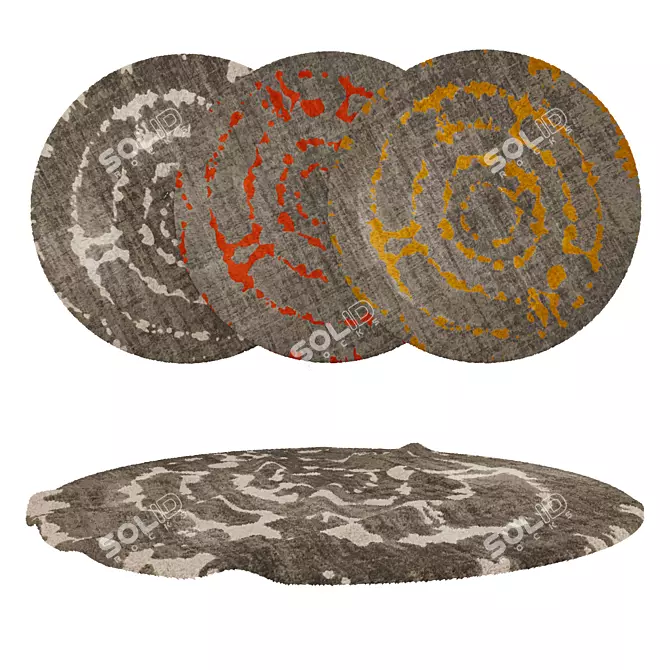 Round Carpets Set - Versatile and Stunning 3D model image 1