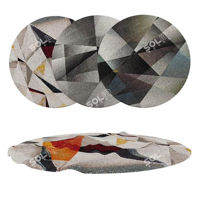 Round Carpets Set: 3D Variety Pack 3D model image 1