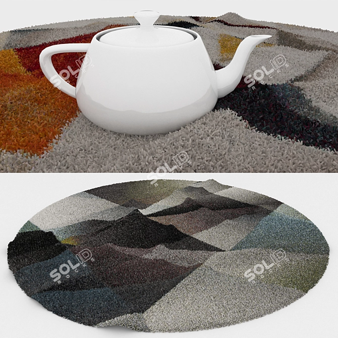 Round Carpets Set: 3D Variety Pack 3D model image 3