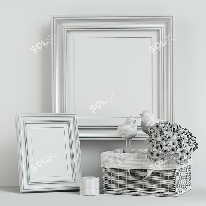 Artistic Décor Set: Framed Beauty 3D model image 3