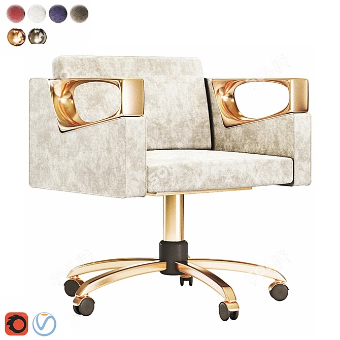 Sleek Office Armchair: Modern Design, High Quality 3D model image 1