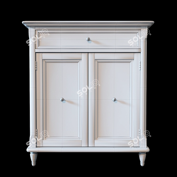 Elegant Acacia Blue Accent Cabinet: Avignon 3D model image 3