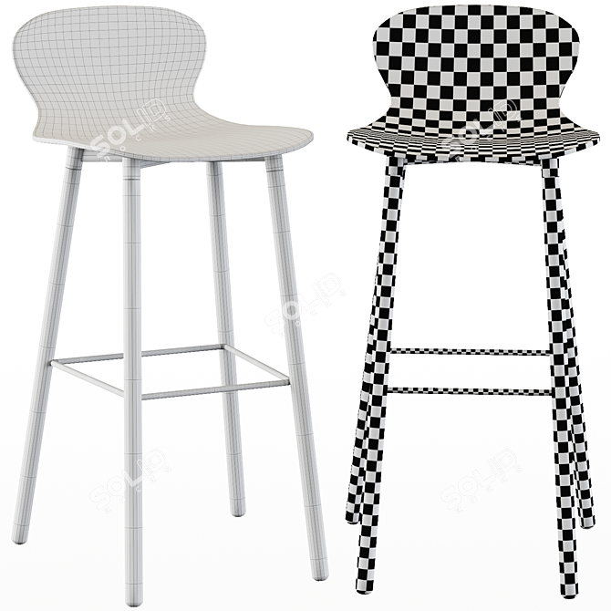 Modern Edelweiss Bar Stool: Sleek & Stylish 3D model image 3