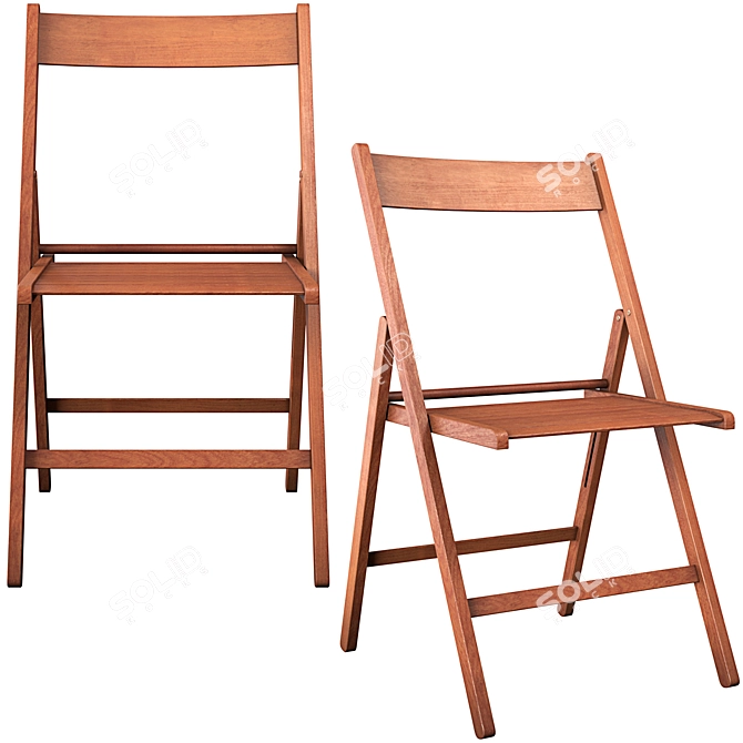 Yann Foldable Wooden Chair 3D model image 1