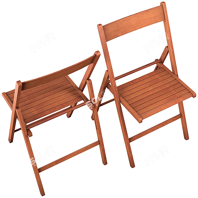 Yann Foldable Wooden Chair 3D model image 3