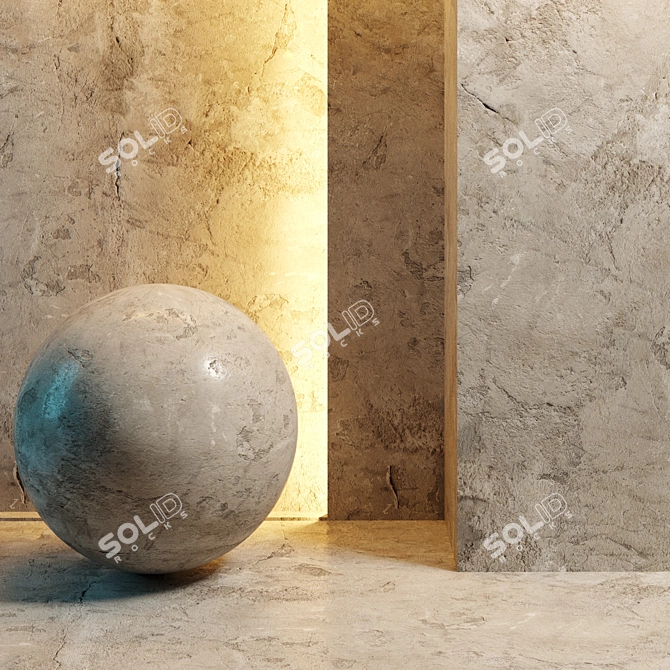 Gritty Grunge Wall Texture 3D model image 1