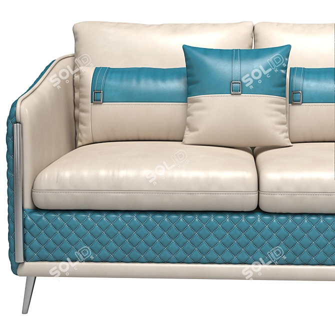 Icaro Italian Leather Sofa 3D model image 3