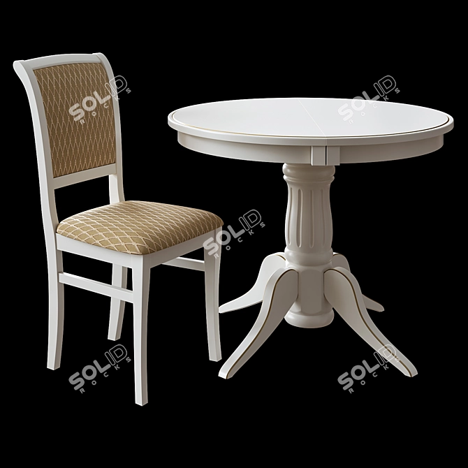 Elegant Levox Dining Set 3D model image 2