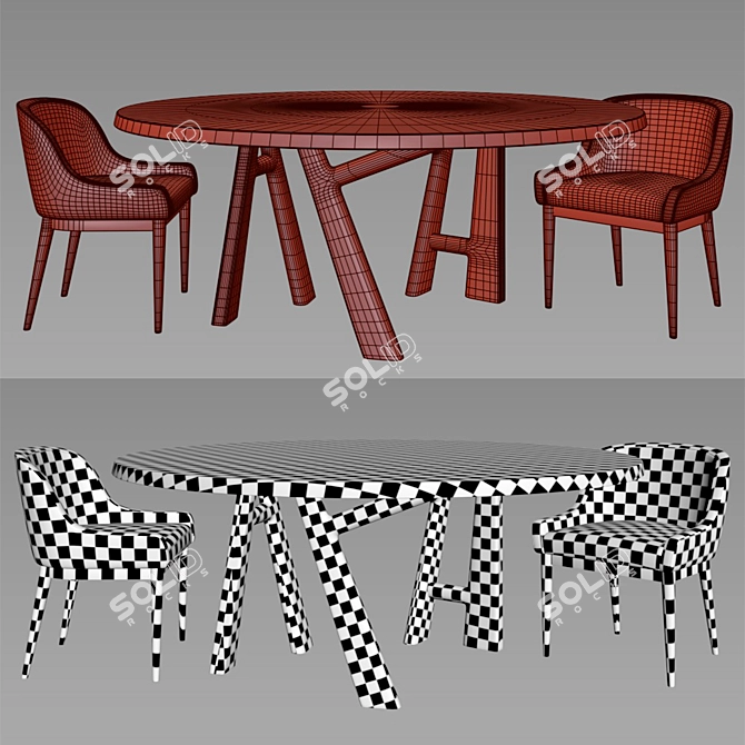 Delcourt Table Set: YBU & LYS 3D model image 2