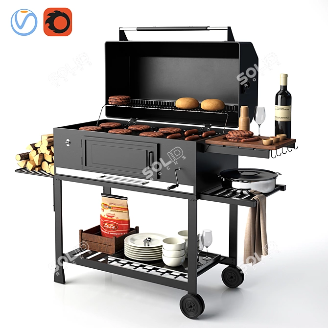 Delicious BBQ Feast Pack 3D model image 1
