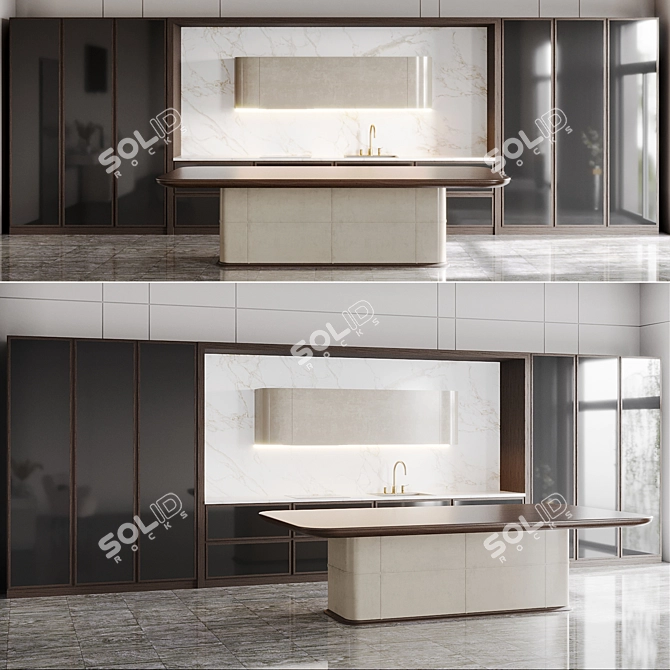 Italian Kitchen Set: PHILOSOPHY by PHILIPP SELVE 3D model image 1