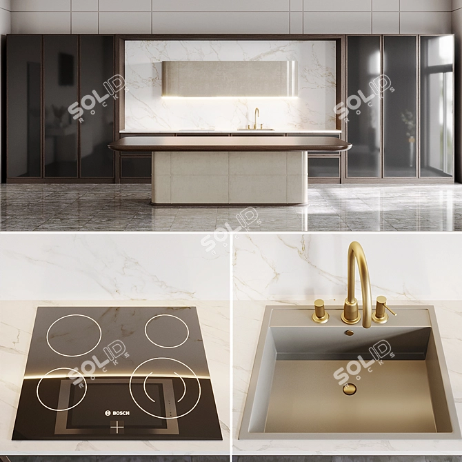 Italian Kitchen Set: PHILOSOPHY by PHILIPP SELVE 3D model image 2