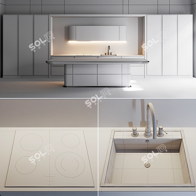 Italian Kitchen Set: PHILOSOPHY by PHILIPP SELVE 3D model image 3