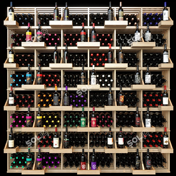 Modular Wine Shelf Rack 3D model image 2