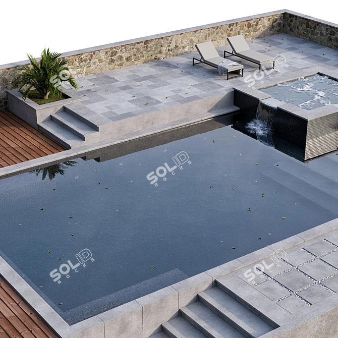 Modern Pool Design: 11m2 with V-Ray 3D model image 2