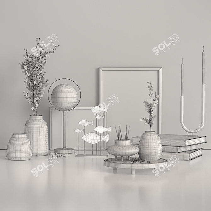 Elegant Home Decor Set 3D model image 5
