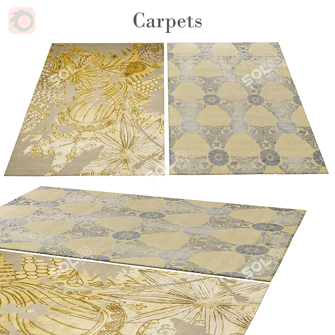  Elegant Polys Rug: 3 888 Vets 3D model image 1