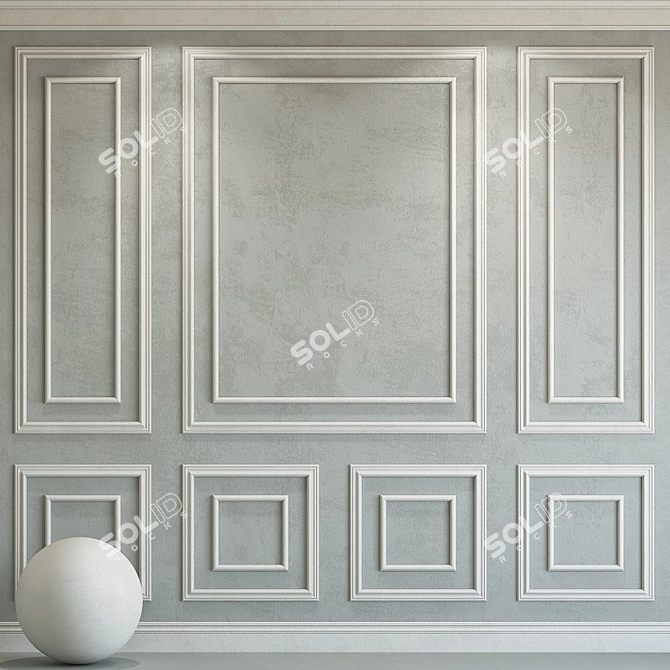 Elegant Molding Decorative Plaster 3D model image 1