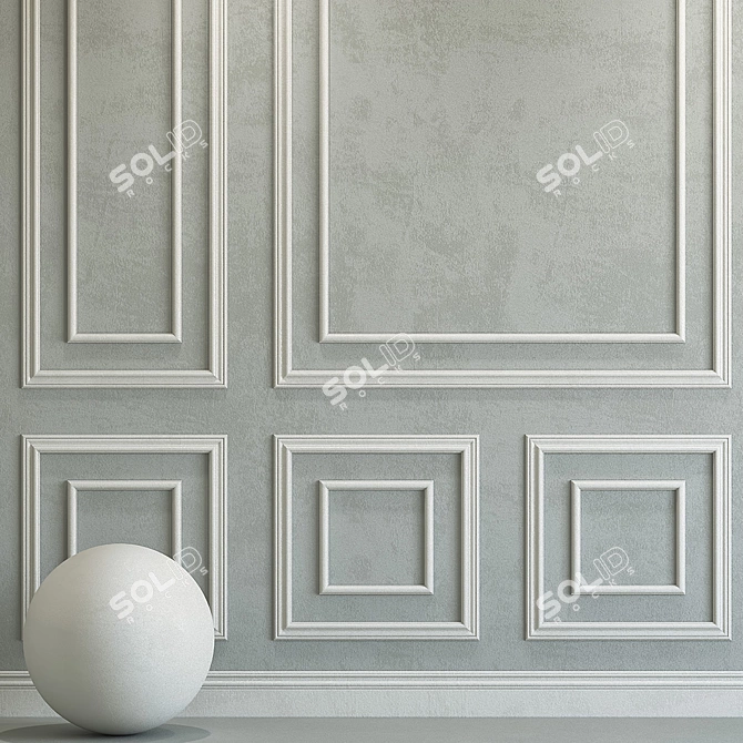 Elegant Molding Decorative Plaster 3D model image 2