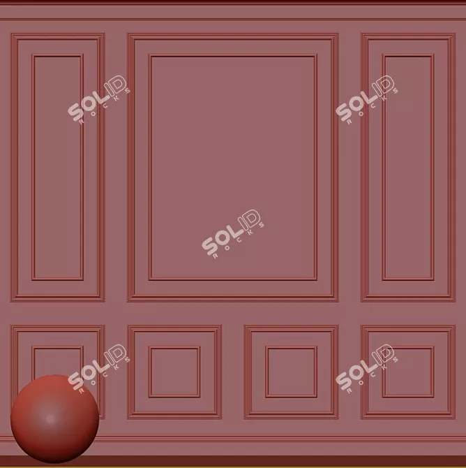 Elegant Molding Decorative Plaster 3D model image 3