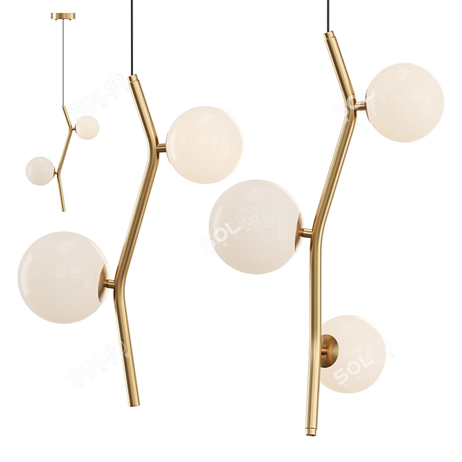 Elegant Glass Pendant Lamp 3D model image 1