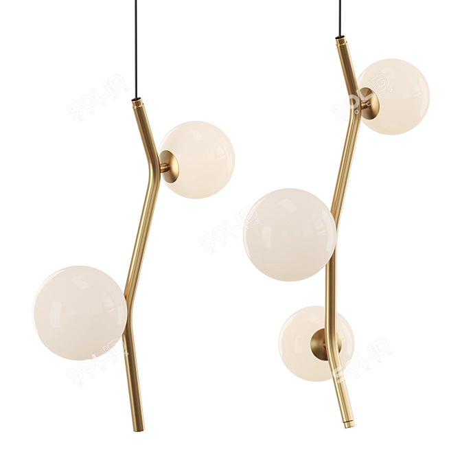 Elegant Glass Pendant Lamp 3D model image 2