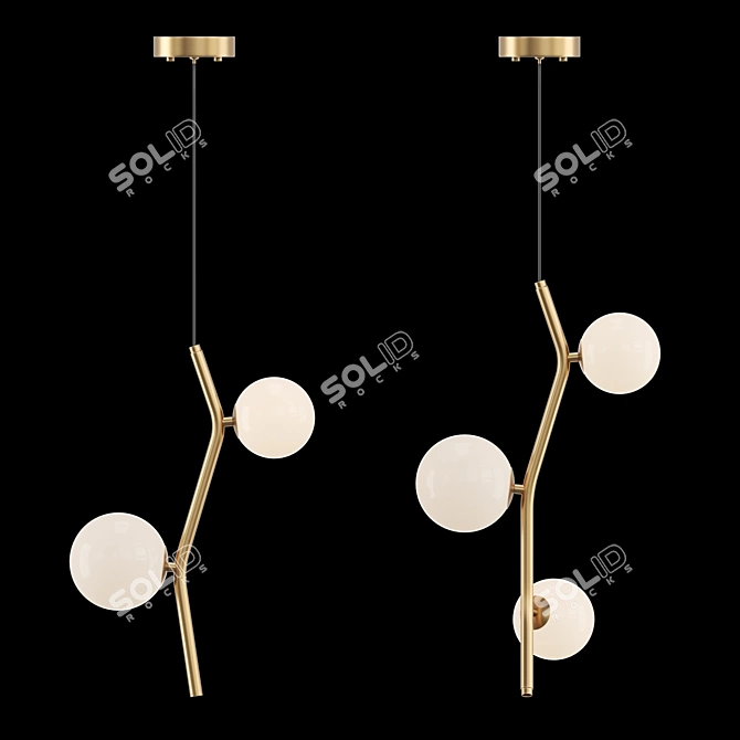 Elegant Glass Pendant Lamp 3D model image 3