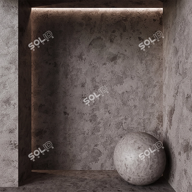 Elegant Plaster Texture Set 3D model image 3