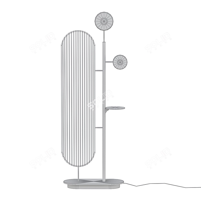 Floor LED Installation with Screen and Shelf 3D model image 2