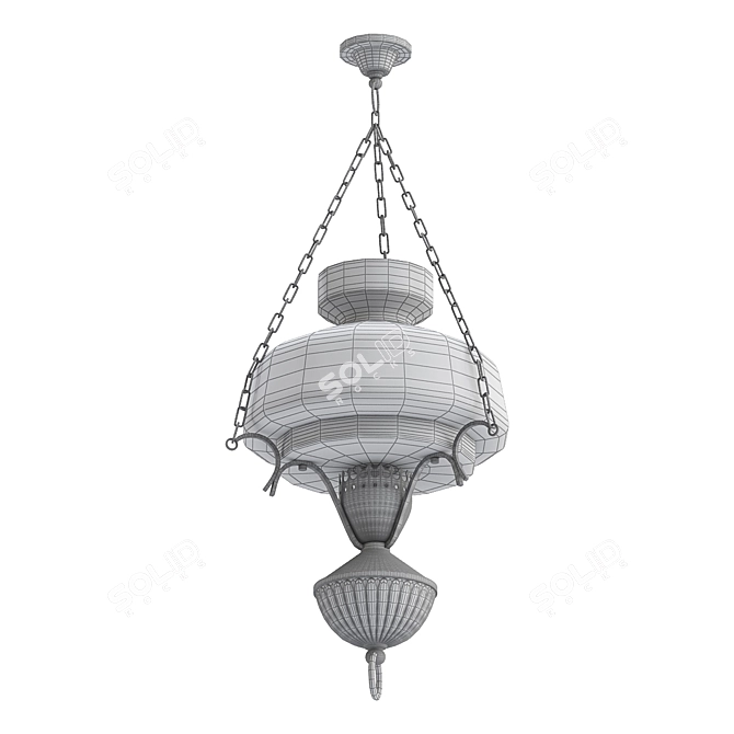 Elegant Vintage French Oil Lamp 3D model image 2