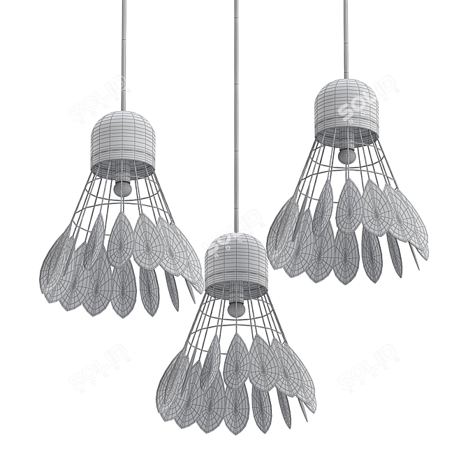 E27 Badminton Pendant Lamp 3D model image 2