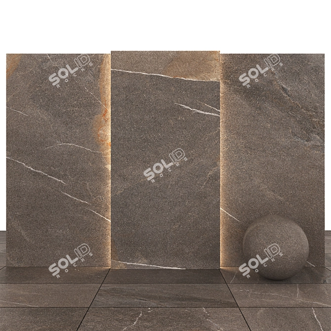 Limestone Gray 7 Texture Slabs 3D model image 1