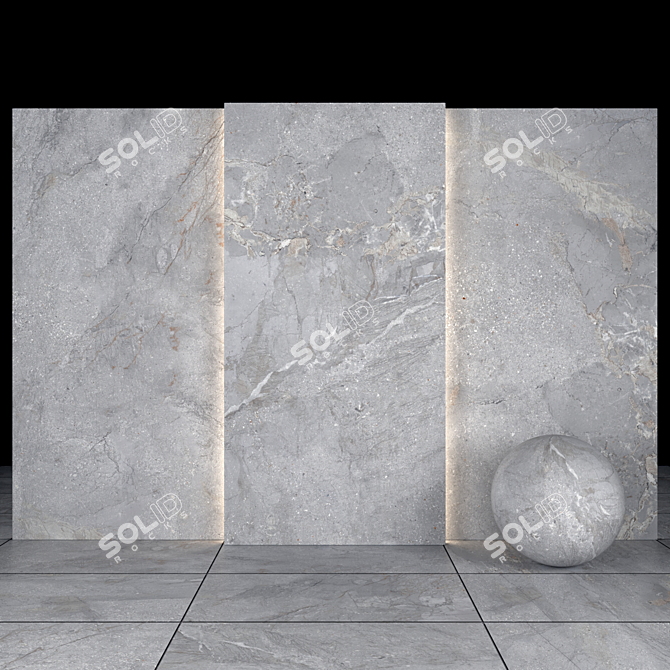 Manhattan Gray Stone 02: Versatile 7 Texture Tiles 3D model image 1